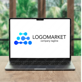 つながりとサークルと三角形のロゴ