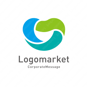 ハートとリボンと繋がりのロゴ