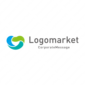 ハートとリボンと繋がりのロゴ