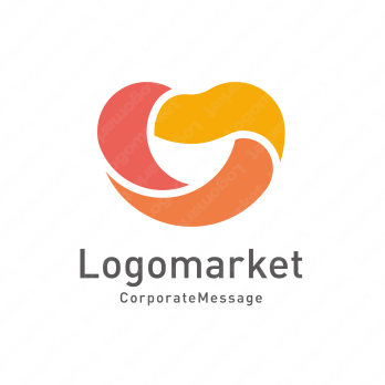 ハートとリボンと繋がりのロゴ