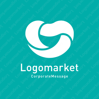 ハートとリボンと繋がりのロゴ