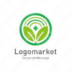 双葉と虹と新芽のロゴ