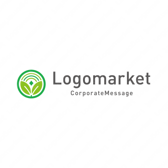 双葉と虹と新芽のロゴ