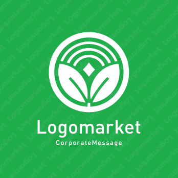 双葉と虹と新芽のロゴ