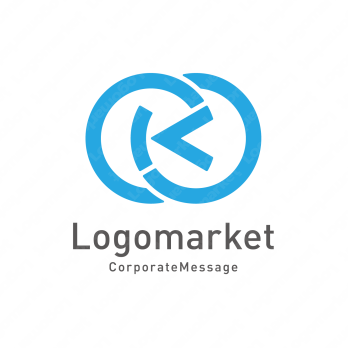 Kと2つの円と重なりのロゴ