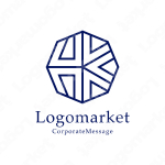 HKと八角形とモダンのロゴ