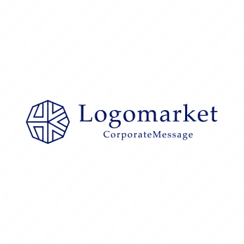 HKと八角形とモダンのロゴ