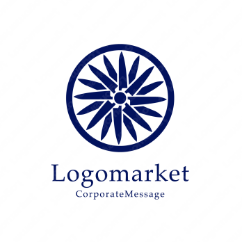 刃物と回転と包丁のロゴ