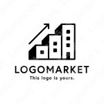 ビルと好景気と上昇のロゴ