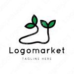 足と靴と双葉のロゴ