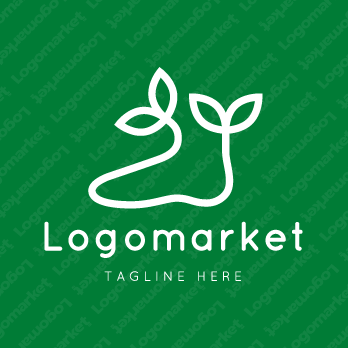 足と靴と双葉のロゴ