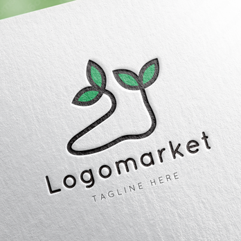 足と靴と双葉のロゴ