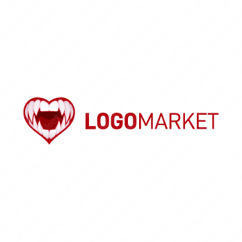 牙とハートとビーストのロゴ