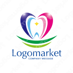Mとハートと歯科のロゴ