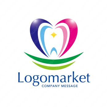 Mとハートと歯科のロゴ