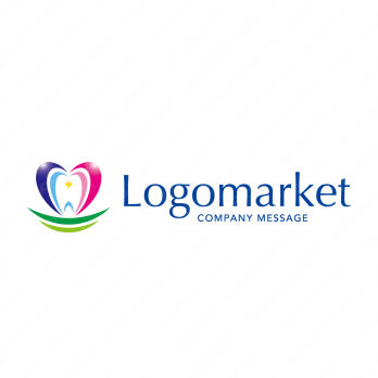 Mとハートと歯科のロゴ