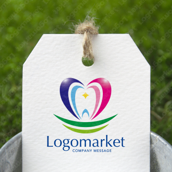 Mとハートと歯科のロゴ