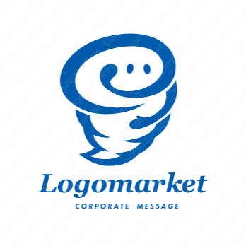 渦巻きとスピードと親しみのロゴ