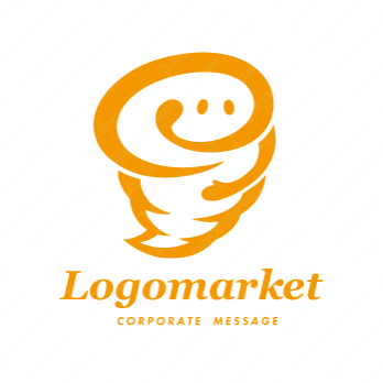 渦巻きとスピードと親しみのロゴ