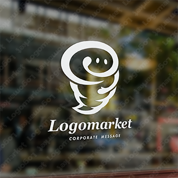 渦巻きとスピードと親しみのロゴ