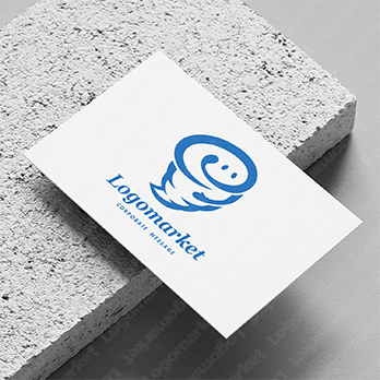 渦巻きとスピードと親しみのロゴ