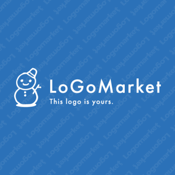 雪だるまと冬と笑顔のロゴ