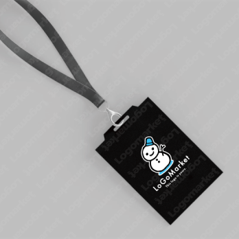 雪だるまと冬と笑顔のロゴ