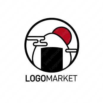 山と梅干しと日の出のロゴ