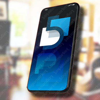 5と重なりとクリアのロゴ