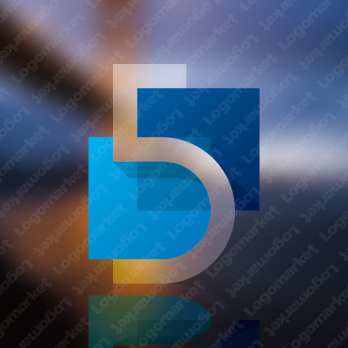 5と重なりとクリアのロゴ