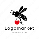 蜂と蜜蜂と蜂蜜のロゴ