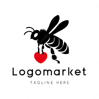 蜂と蜜蜂と蜂蜜のロゴ