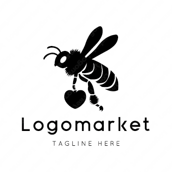 蜂と蜜蜂と蜂蜜のロゴ