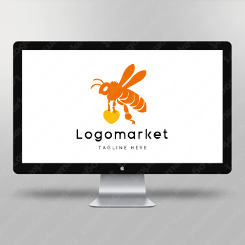 蜂と蜜蜂と蜂蜜のロゴ