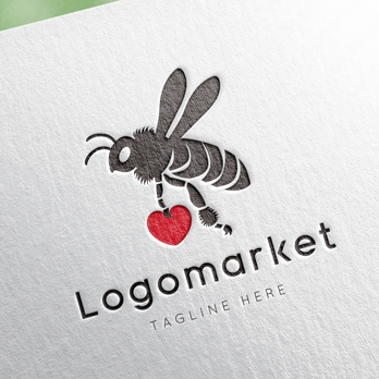 蜂と蜜蜂と蜂蜜のロゴ