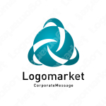 球体と風と流線型のロゴ