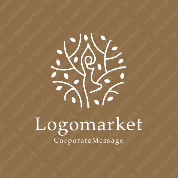 ヨガとピラティスと樹木のロゴ