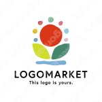 太陽と花と自然のロゴ