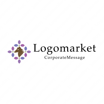 馬とライラックと馬主のロゴ