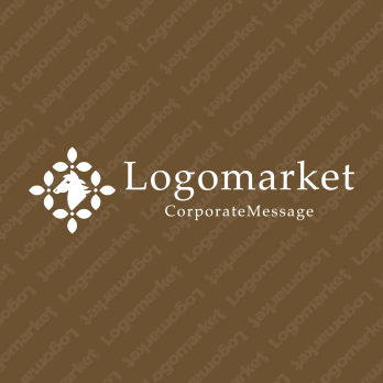 馬とライラックと馬主のロゴ