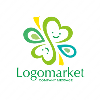 四つ葉とハートと温かみのロゴ