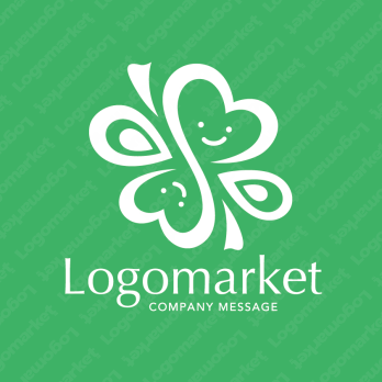 四つ葉とハートと温かみのロゴ