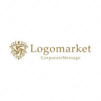 エンブレムと放射状と光のロゴ