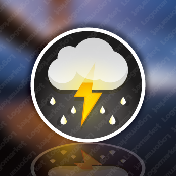 雷と稲妻と電気のロゴ