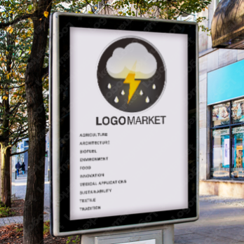 雷と稲妻と電気のロゴ