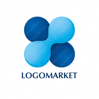 Xと球とつながりのロゴ