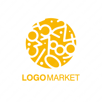 ナンバーと数字と数学のロゴ