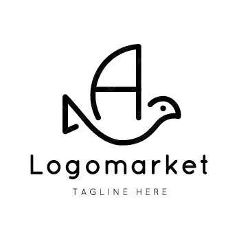 Aとaと鳥のロゴ