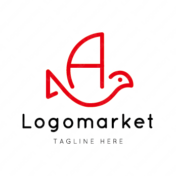 Aとaと鳥のロゴ