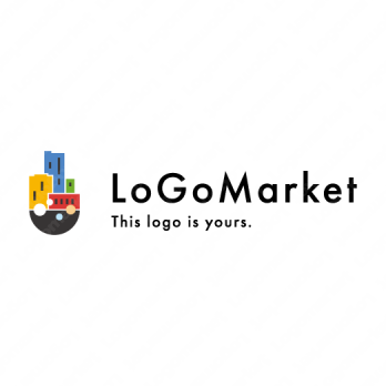 ビルと都市と都会のロゴ